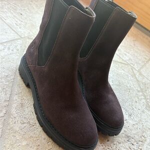 Cole Haan Dark Brown Suede Ankle Booties